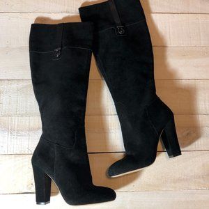 Joan & David Sterla Black Suede heeled Knee High Boots - New -No Box